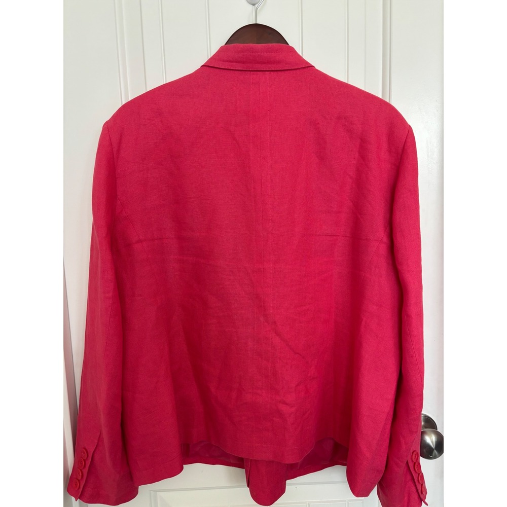 Talbots Irish Linen‎ Womens Lined Blazer Suit Jacket Size 20 Button Up Pink - Picture 2 of 3